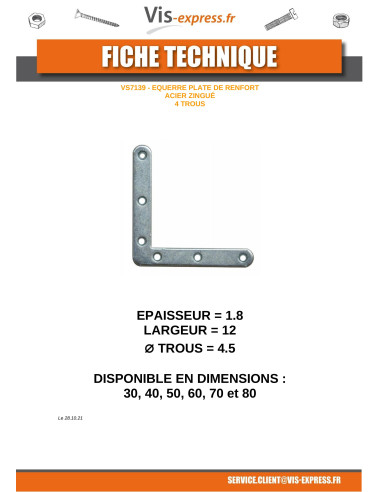 1 x Bracket Flat reinforcement Point ROUND...