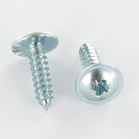 1 x Thread Rolling Screw wide domed head Pozi 2.9X6.5 With Serration Zinc Plated