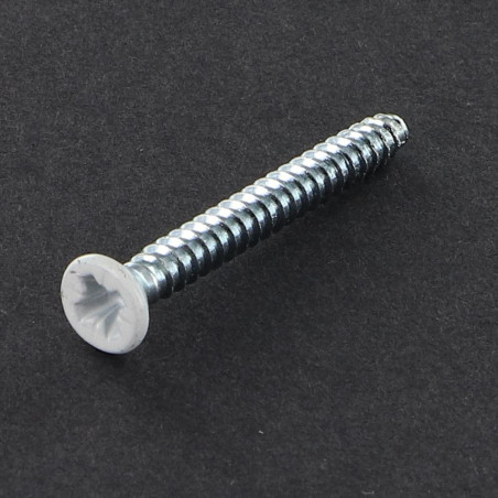 1 x Thread Rolling Screw Countersunk Head Pozi 3.5X32 Zinc Plated ZG Painted White Ral9016/Traffic Signalisation