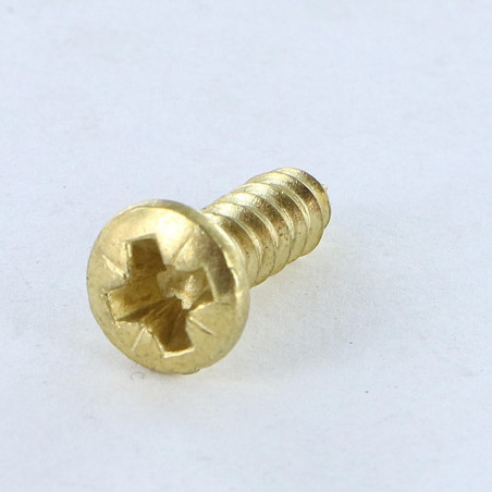 1 x THREAD ROLLING SCREW PAN COUNTERSUNK HEAD POZI 4.2X30 BRASS PLATED STEEL