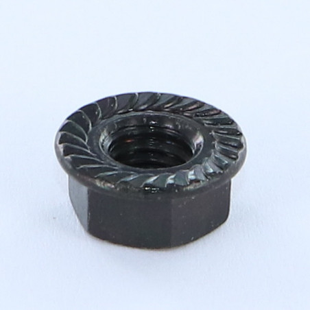 1 x Flange nut With Serration M4 Black Zinc Plated
