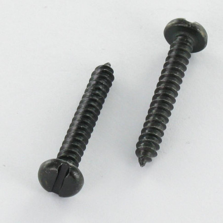 1 x THREAD ROLLING SCREW PAN HEAD SLOTTED 3.5X25 BLACK ZINC PLATED