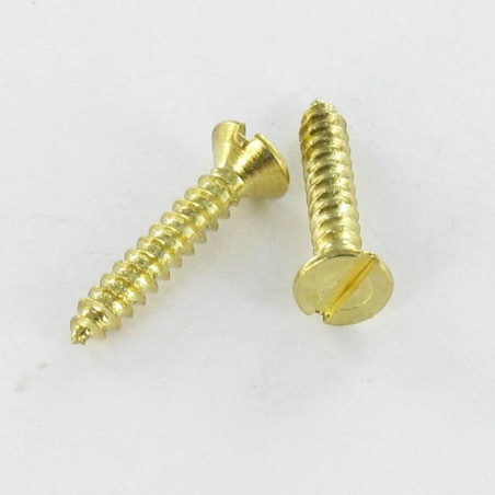 1 x THREAD ROLLING SCREW COUNTERSUNK HEAD SLOTTED 2.9X16 BRASS PLATED STEEL