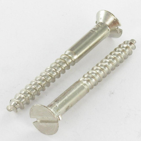 1 x Wood Screw Countersunk Head Slotted 5X35 Plain Chromed