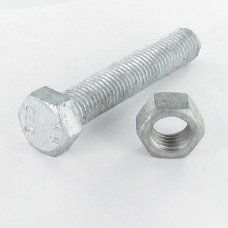 1 x Bolt With Nut Hexagonal Head M12X170 Thread Length: 150 Class 6.8 Hot Dip Galvanized Oversized