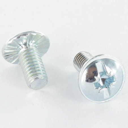 1 x Screw Mushroom Pozi And Slotted M6X15 With Serration Zinc Plated