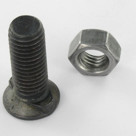 1 x Plow Bolt Countersunk Head M14X40 2 ERGOTS Class 8.8 Steel