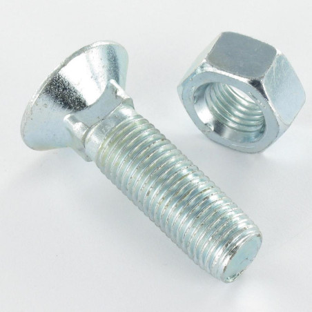 1 x Plow Bolt Countersunk Square Neck Carriage M12X60 Class 8.8 Zinc Plated
