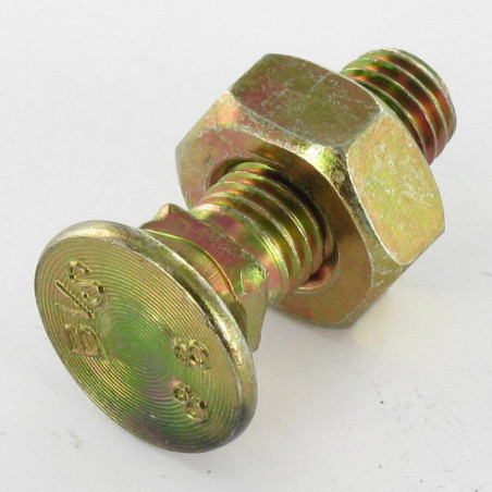 1 x Plow Bolt Countersunk Square Neck Carriage M10X25 Class 8.8 Yellow Zinc