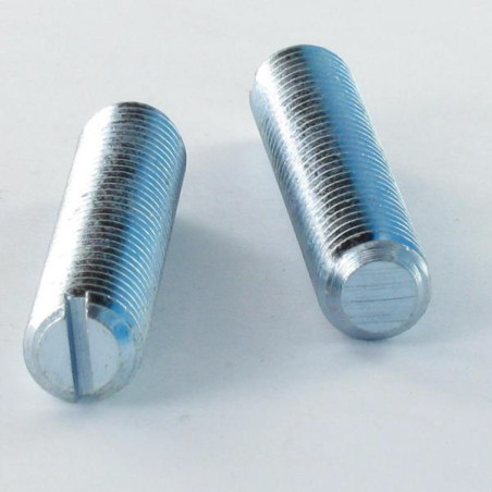 1 x Machine Screw Set Screw Slotted M6X120 Flat Point Zinc Plated