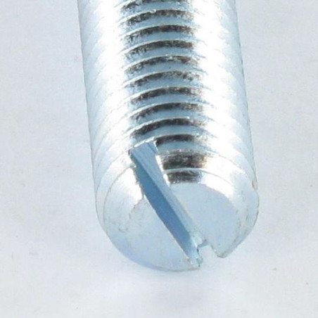 1 x Machine Screw Set Screw Slotted M10X100 Flat Point Zinc Plated