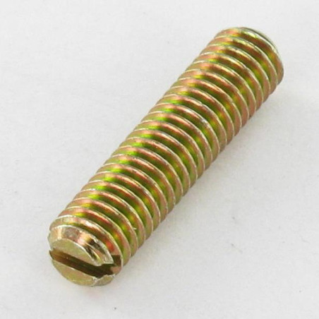 1 x Machine Screw Set Screw Slotted M10X40 Flat Point Yellow Zinc