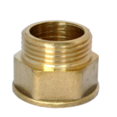 Hexagonal nipple Figure 529 for flat joint Male/Female reinforced Brass