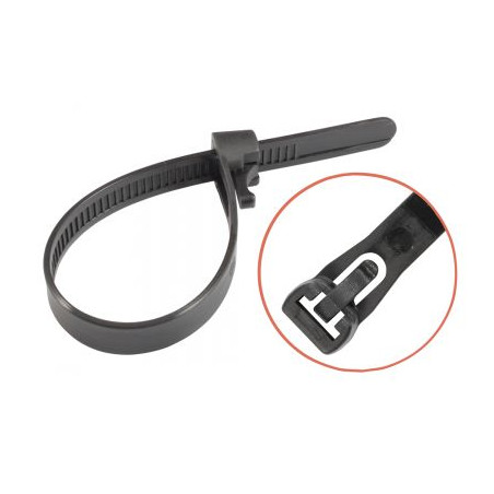 Re-openable clamps black nylon Polyamide 6.6