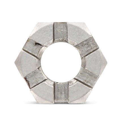Hexagonal nuts to SLOTS DOWN Stainless Steel A2