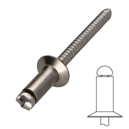 Blind Rivet Countersunk Head All Stainless Steel A2