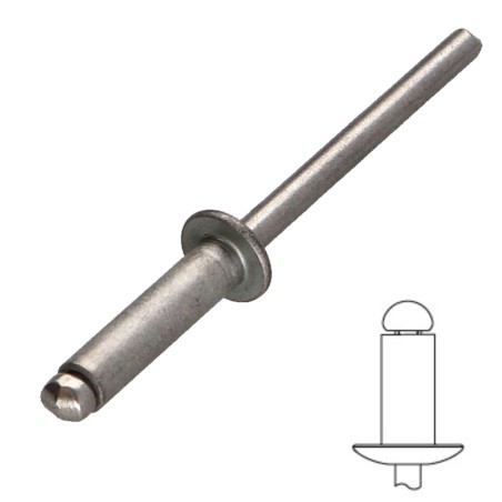 Blind Rivet Flat Head All Stainless Steel A2 DOC 3702