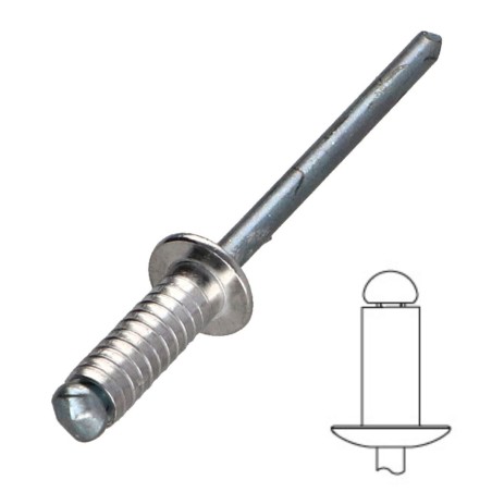 Rivet Groove Aluminum Steel Rod Flat Head